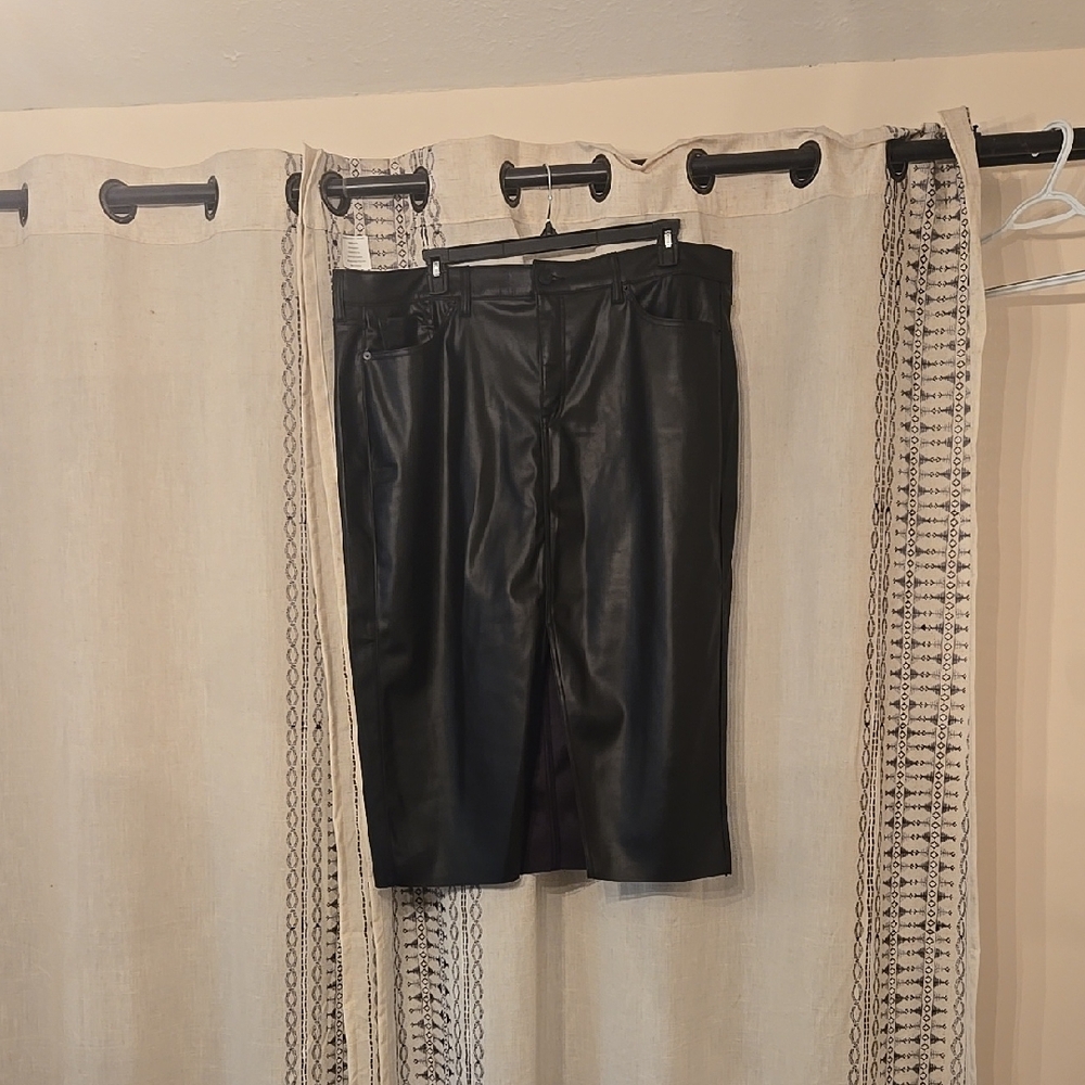 Size 24 Torrid, Black Faux Leather Skirt